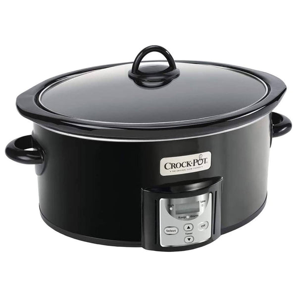 Crock pot 4 Quart Digital Count Down Food Slow Cooker Kitchen Appliance, Black